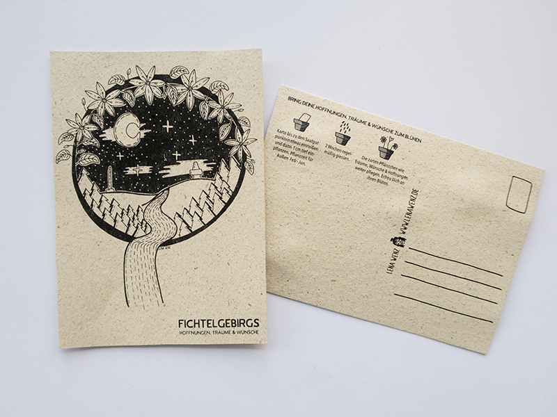 Einpflanzbare Postkarte "Fichtelgebirge"