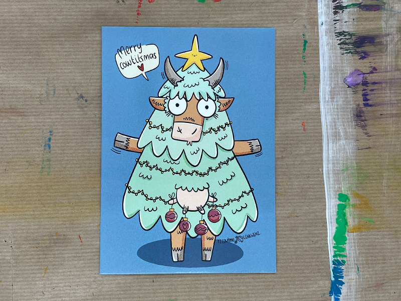 Postkarte "happy cowtitmas"