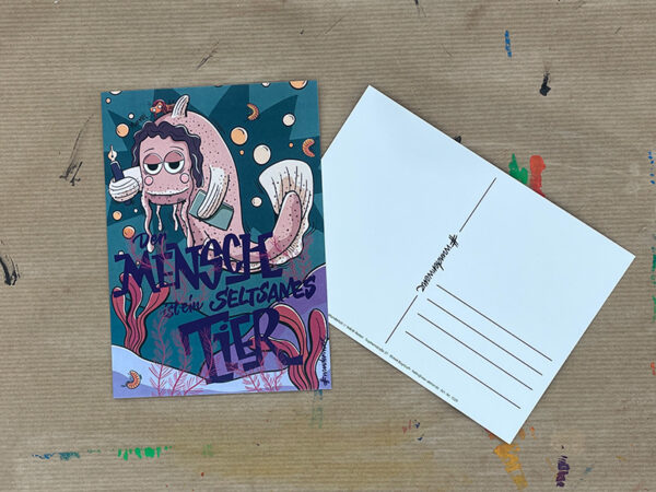 Postkarte "Der Mensch ist ein seltsames Tier"