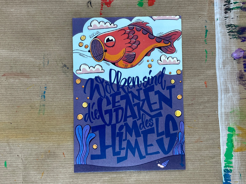 Postkarte "Wolken sind die Gedanken des Himmels"